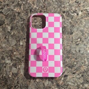 Loopy Case Pink and White Checkered Phone Case